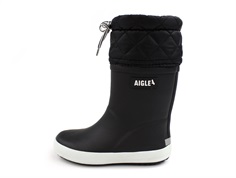 Aigle noir blanc winter rubber boot Giboulee II  